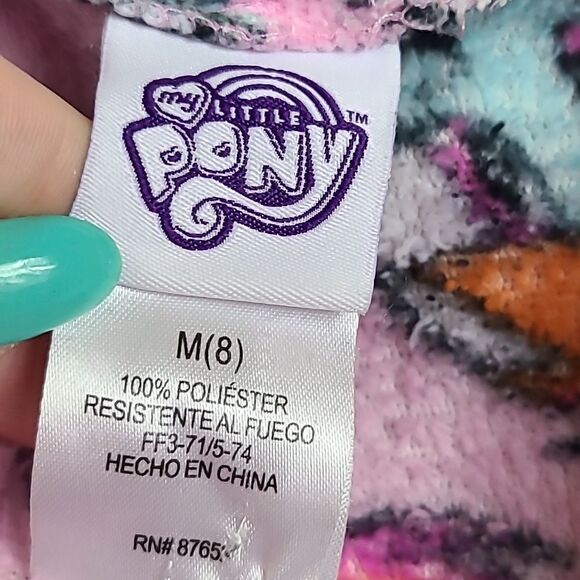 🚨 FLAW - My Little Pony Pink Plush Bath Robe Girls Fuzzy Bathrobe Fabric Piece - Picture 4 of 8